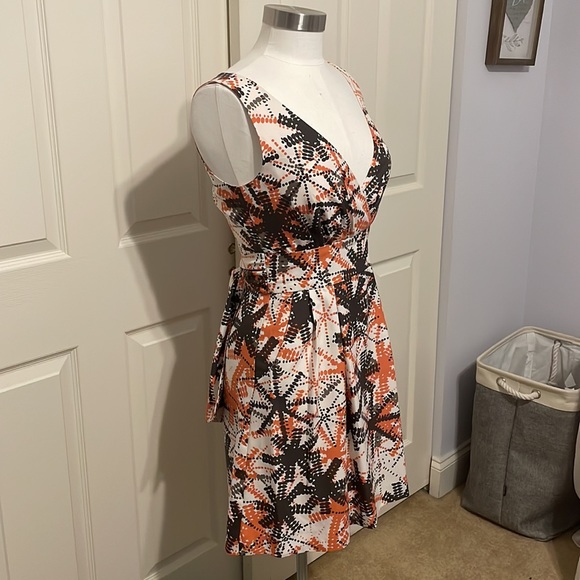 Banana Republic - Coral and brownish gray surplice dress - Size 2 - Picture 8 of 11